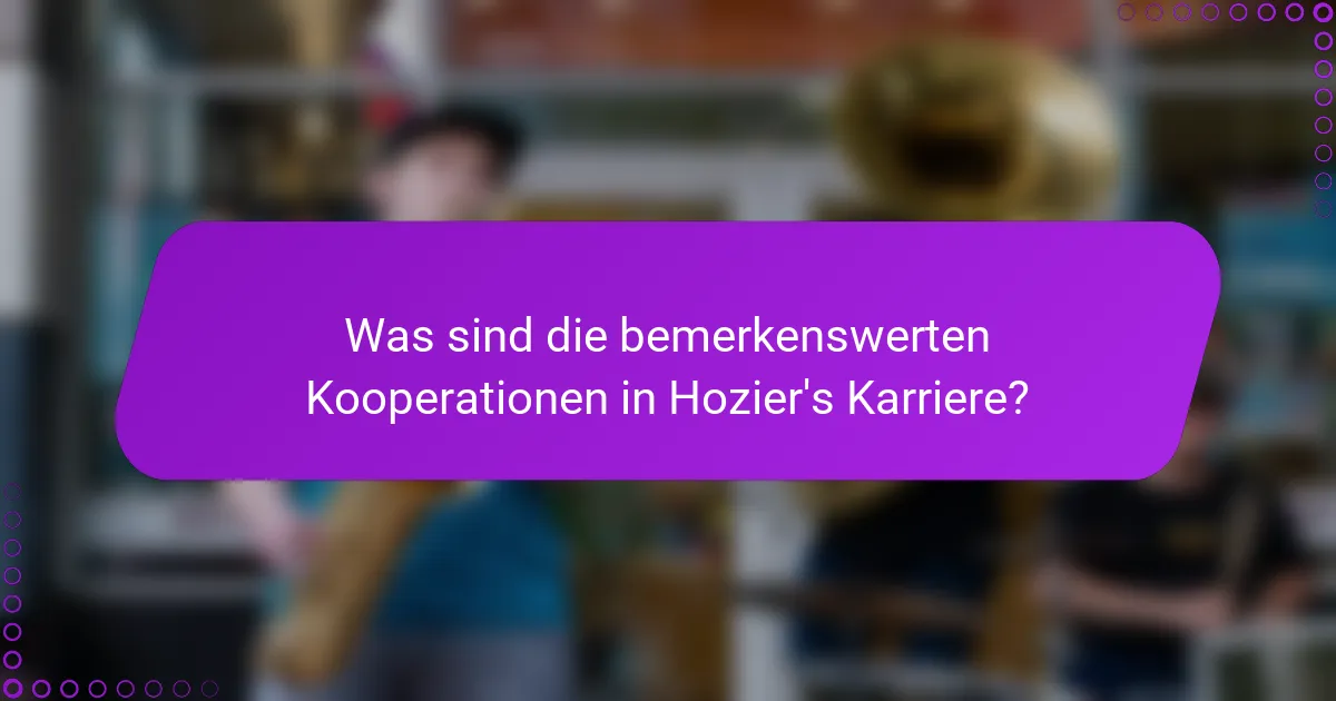 Was sind die bemerkenswerten Kooperationen in Hozier's Karriere?
