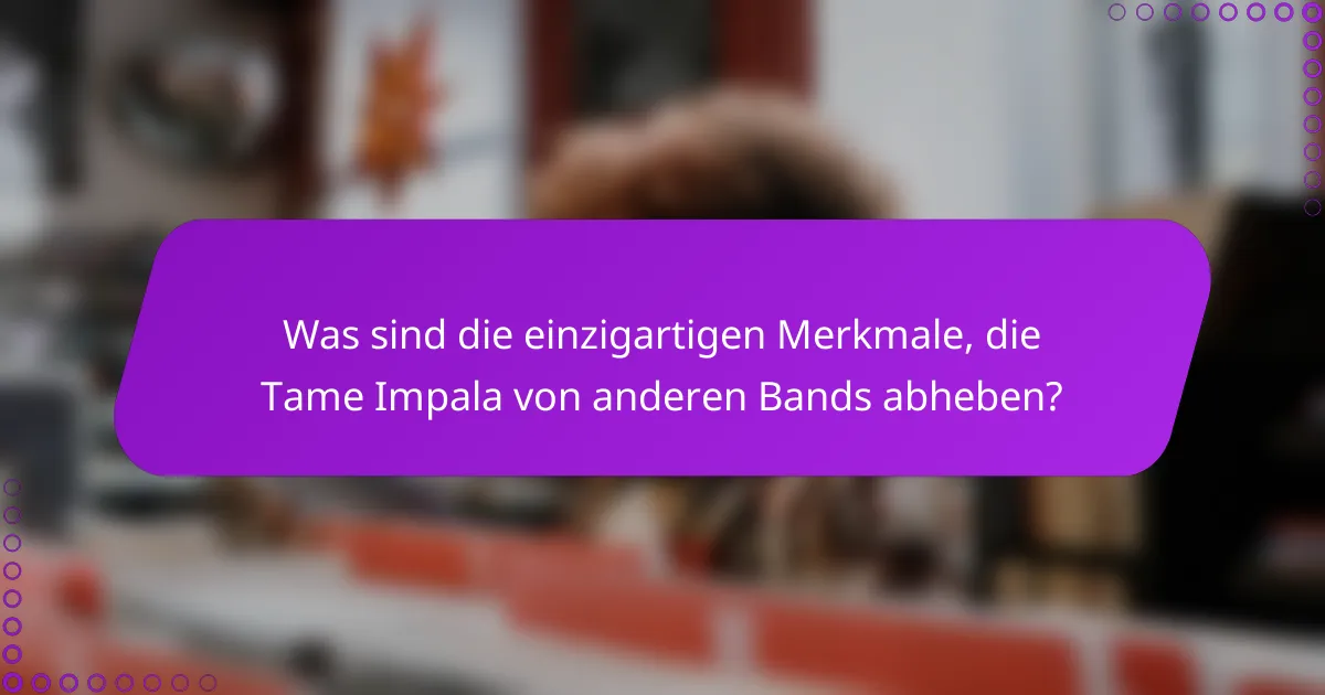 Was sind die einzigartigen Merkmale, die Tame Impala von anderen Bands abheben?