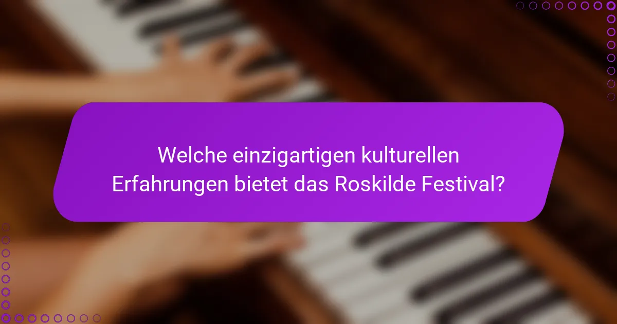 Welche einzigartigen kulturellen Erfahrungen bietet das Roskilde Festival?