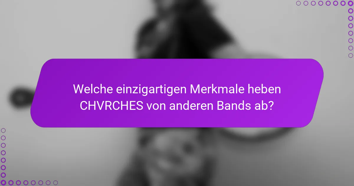 Welche einzigartigen Merkmale heben CHVRCHES von anderen Bands ab?