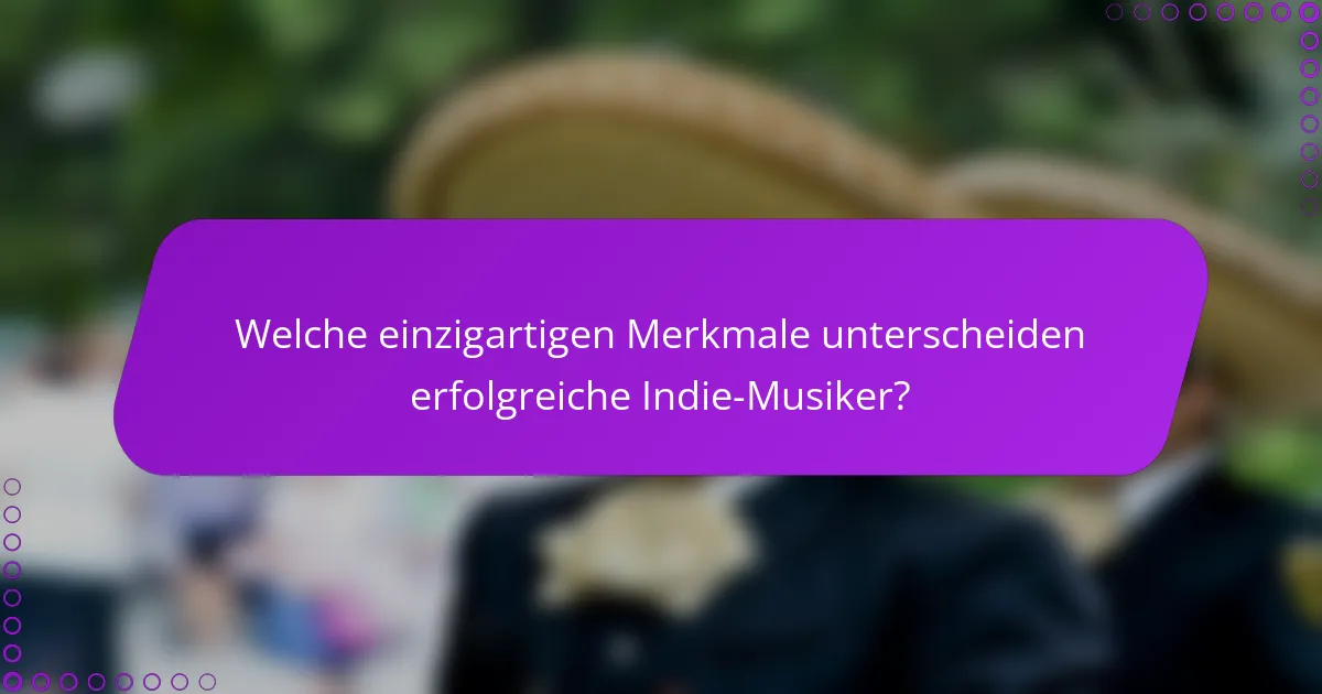 Welche einzigartigen Merkmale unterscheiden erfolgreiche Indie-Musiker?