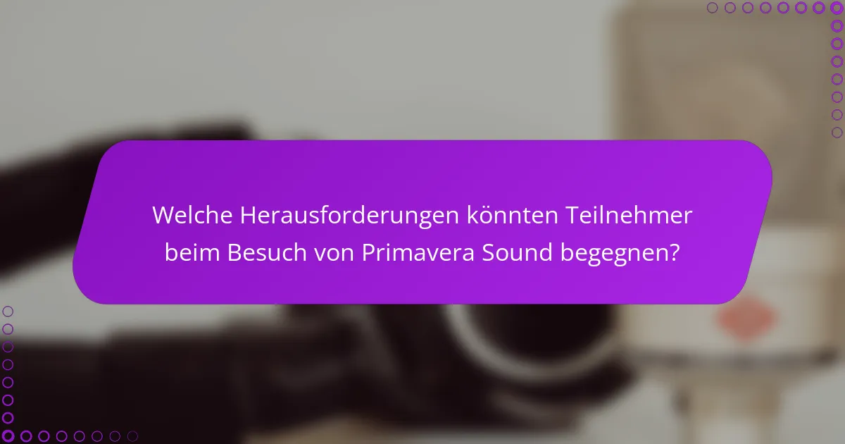 Welche Herausforderungen könnten Teilnehmer beim Besuch von Primavera Sound begegnen?