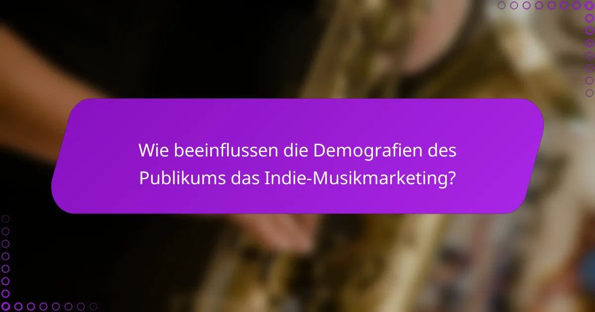 Wie beeinflussen die Demografien des Publikums das Indie-Musikmarketing?