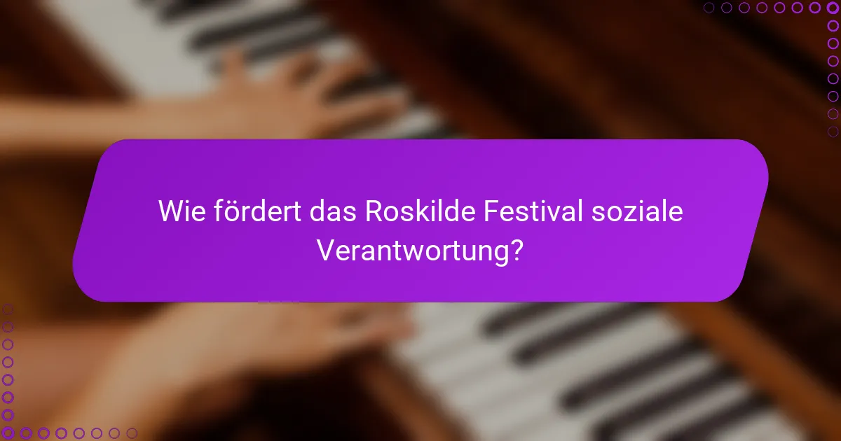 Wie fördert das Roskilde Festival soziale Verantwortung?